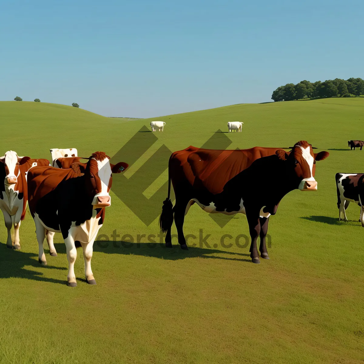 Picture of Cattle Grazing in Rural Pasture