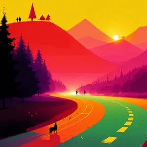Golden Horizon: Sunset Over Rural Meadow
