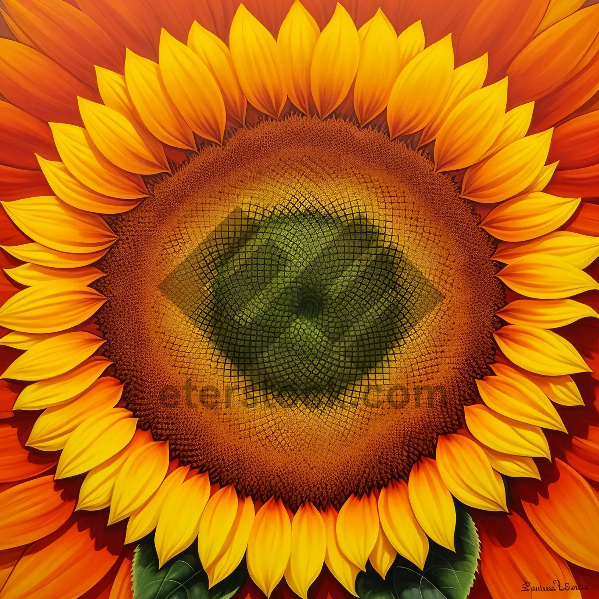 Picture of Vibrant Sunflower Blooming in Colorful Summer Garden