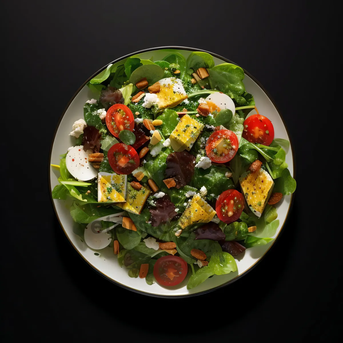 Picture of Delicious Gourmet Salad Plate with Fresh Vegetables