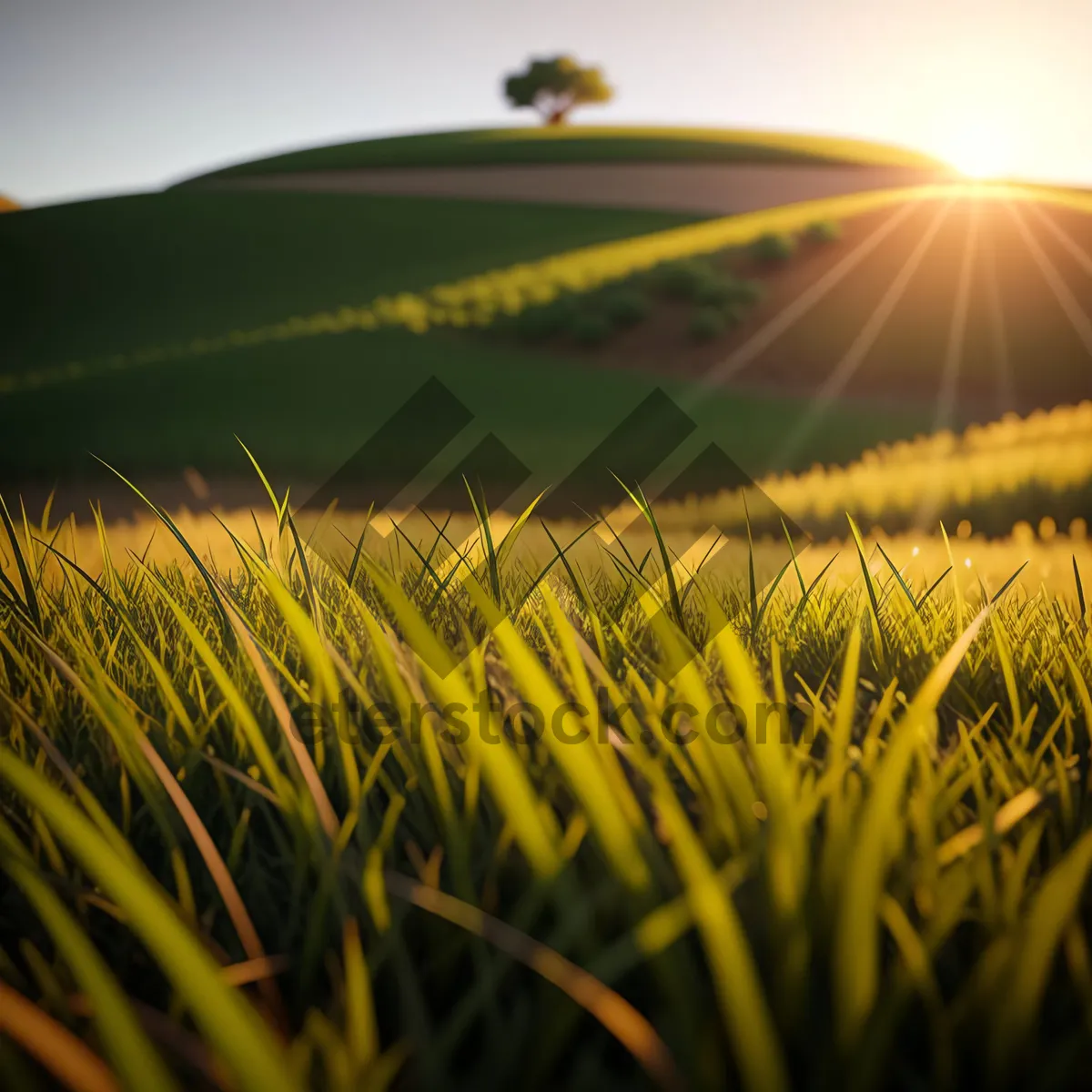 Picture of Wheat field under sunny summer sky
