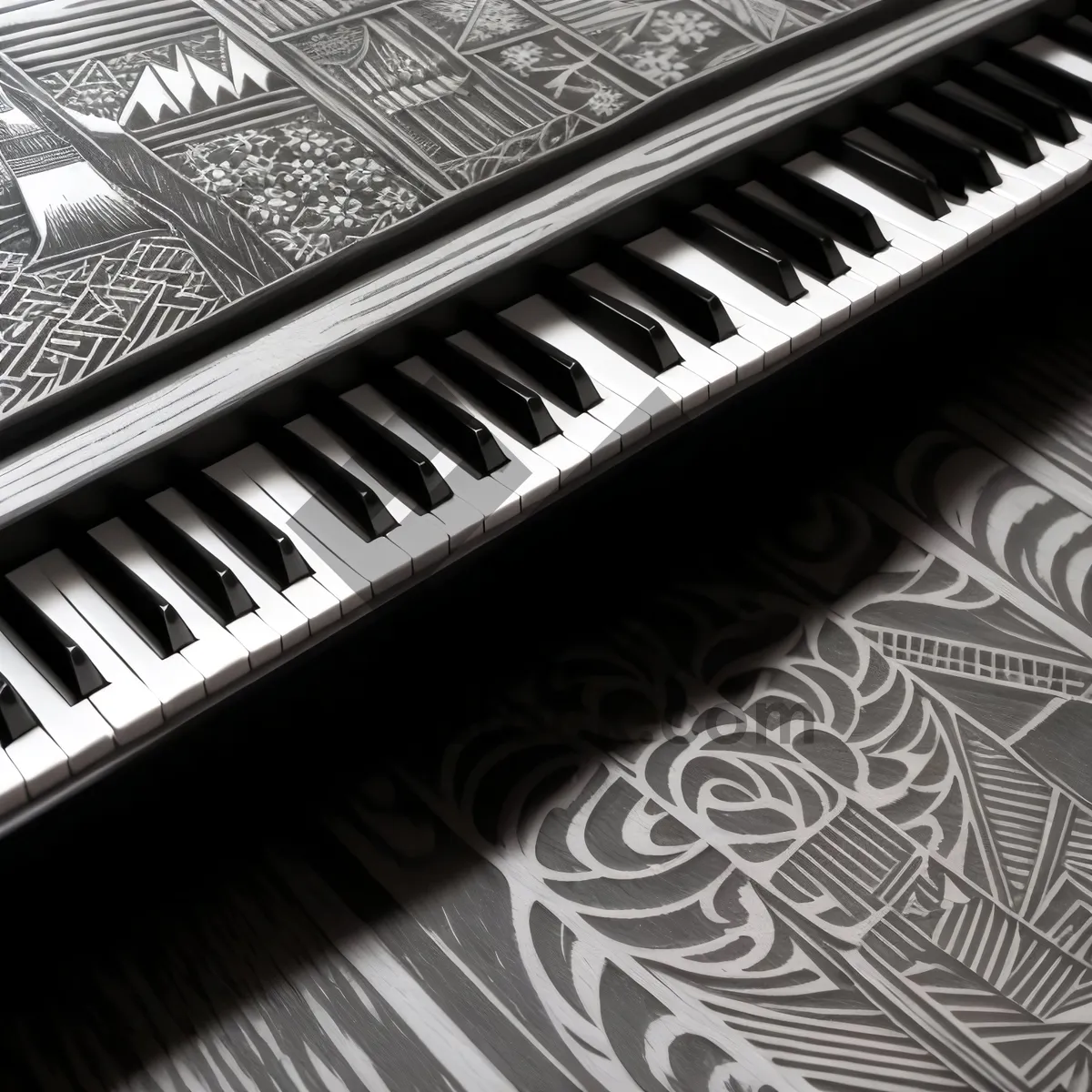 Picture of Black Upright Piano Keyboard Instrument