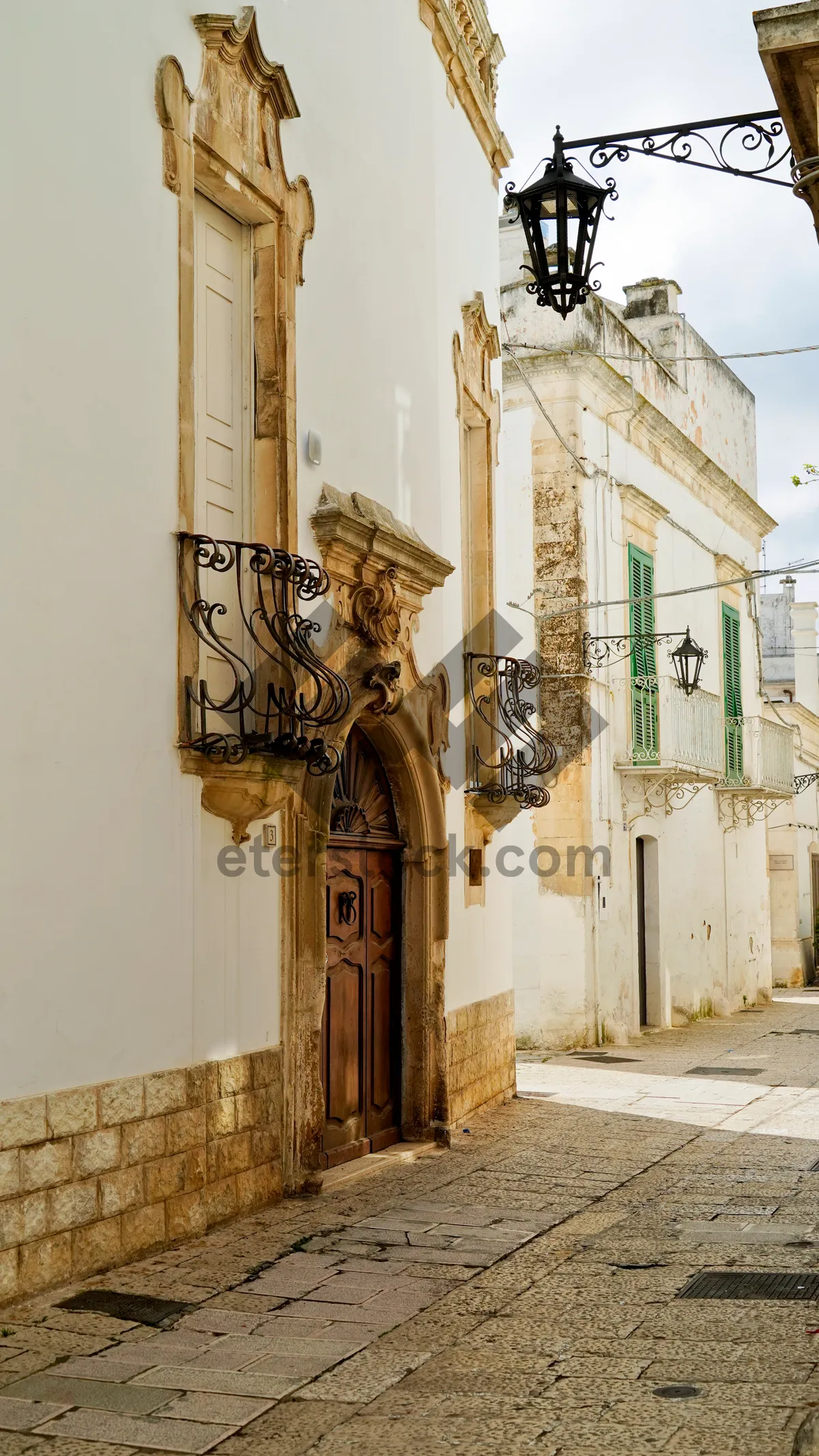 Picture of Historical Cathedral in Urban City with Stone Columns