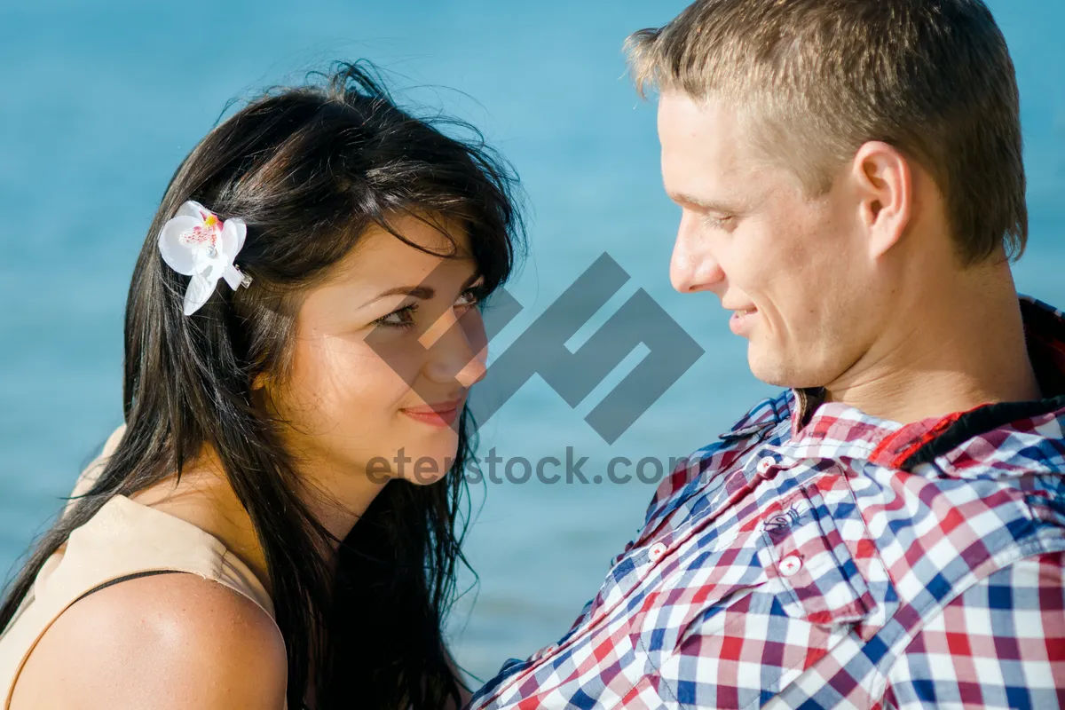 Picture of Happy Smiling Couple Outdoors Portrait.