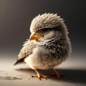 Fuzzy Yellow Chick - Cute Baby Bird with Fluffy Feathers