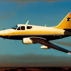 High-Flying Jet Soaring Through Clear Blue Sky