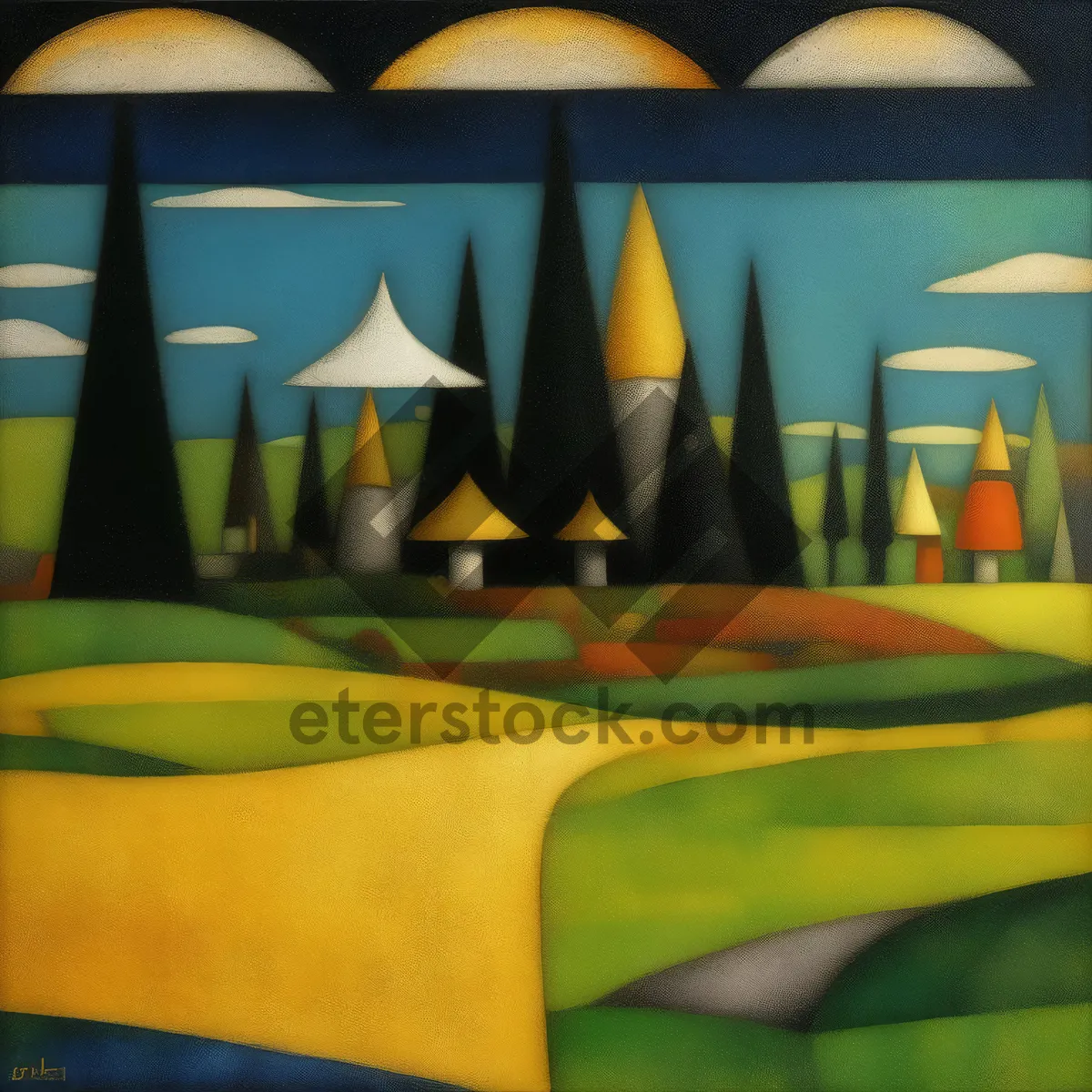 Picture of Colorful Crayon Pencils - Artistic Design for School Education