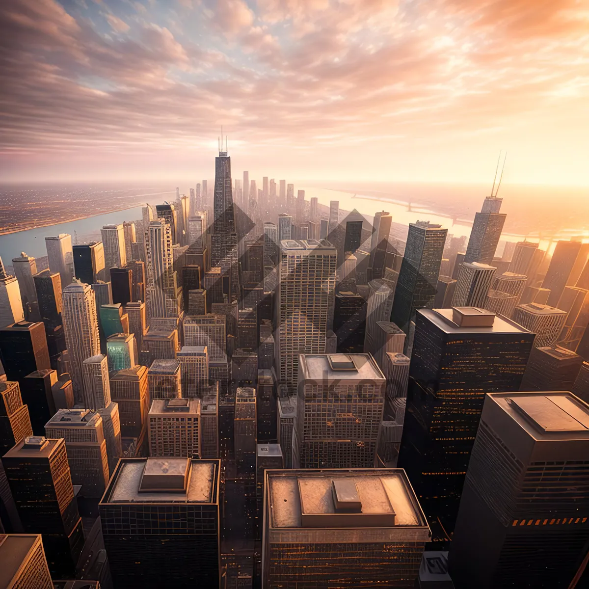 Picture of Urban Metropolis: Skyline Silhouettes in Business District