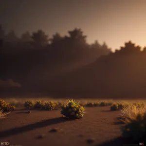 Golden Horizon: A Sunlit Meadow in the Countryside