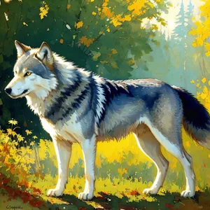 Coyote in Timber Wolf Fur - Majestic Wildlife Canine