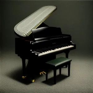 Black grand piano seat for playing music