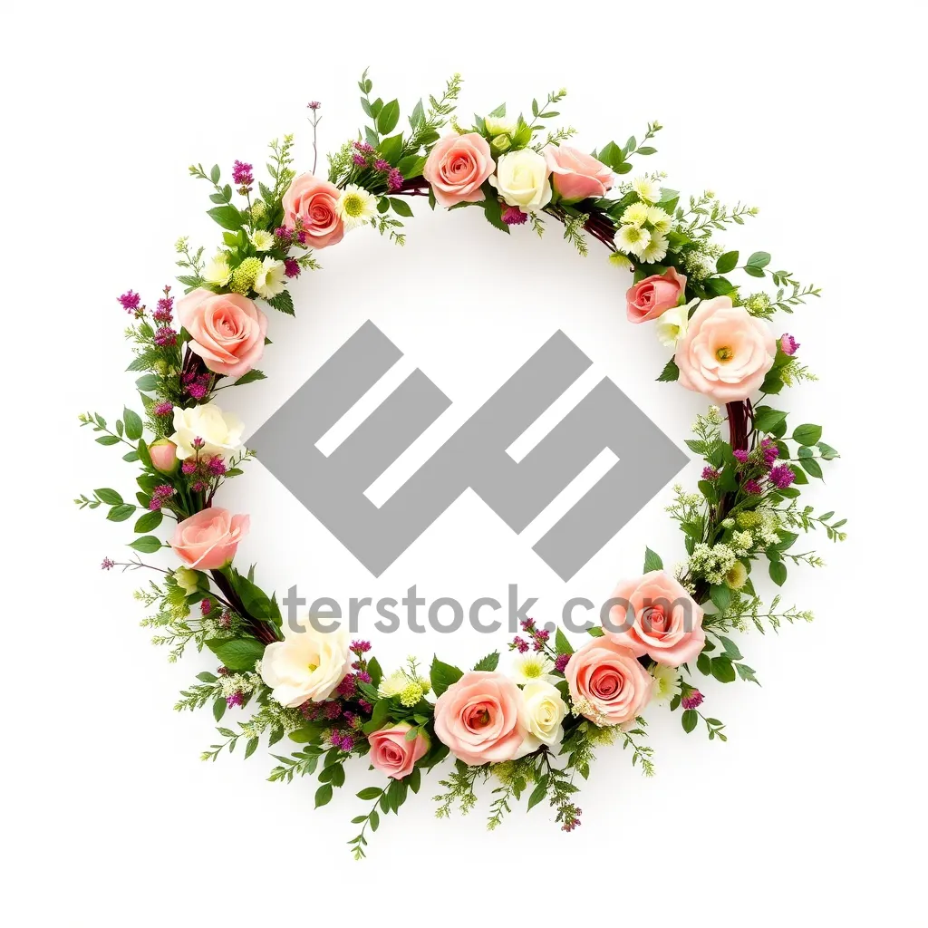 Picture of Ornate floral border design with retro pattern swirls