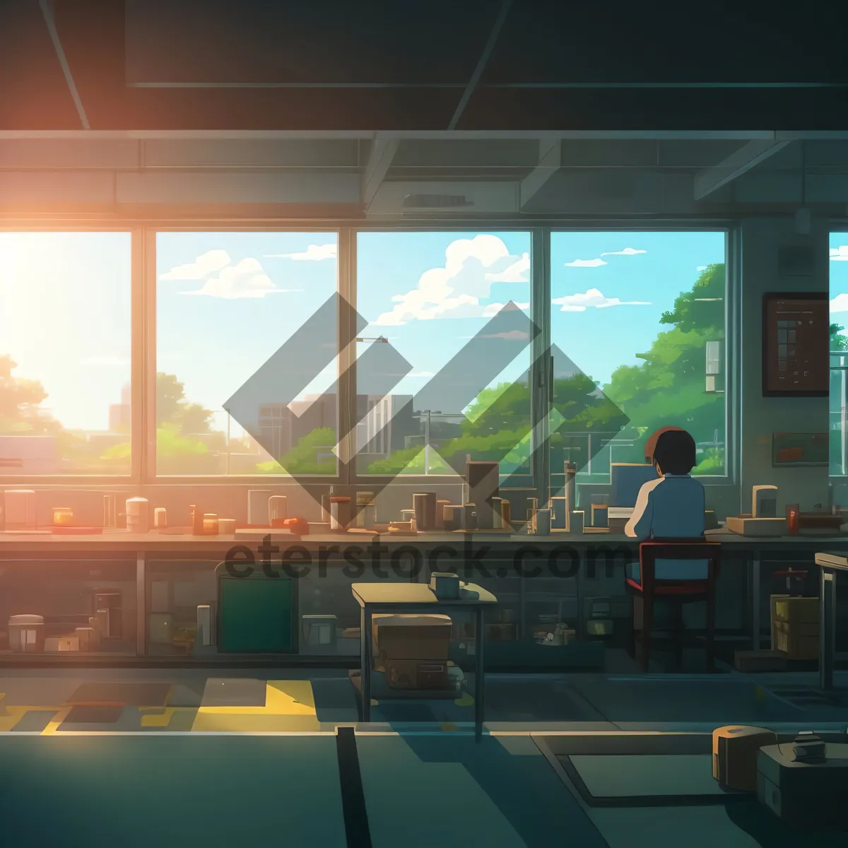 Picture of Modern office furniture in a well-lit room.