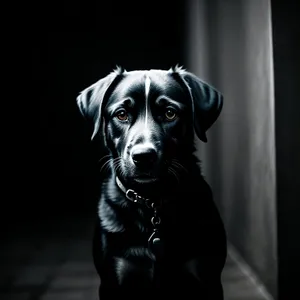 Adorable Black Purebred Canine Portrait