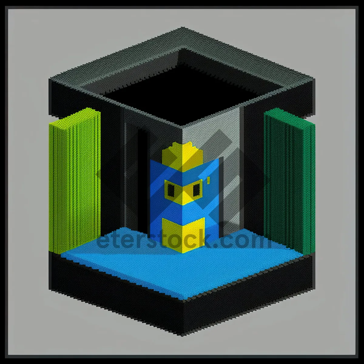 Picture of 3D House Icon with Chimney: Real Estate Construction Symbol