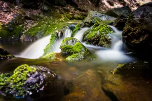 Autumn River Flow in Mountain Landscape