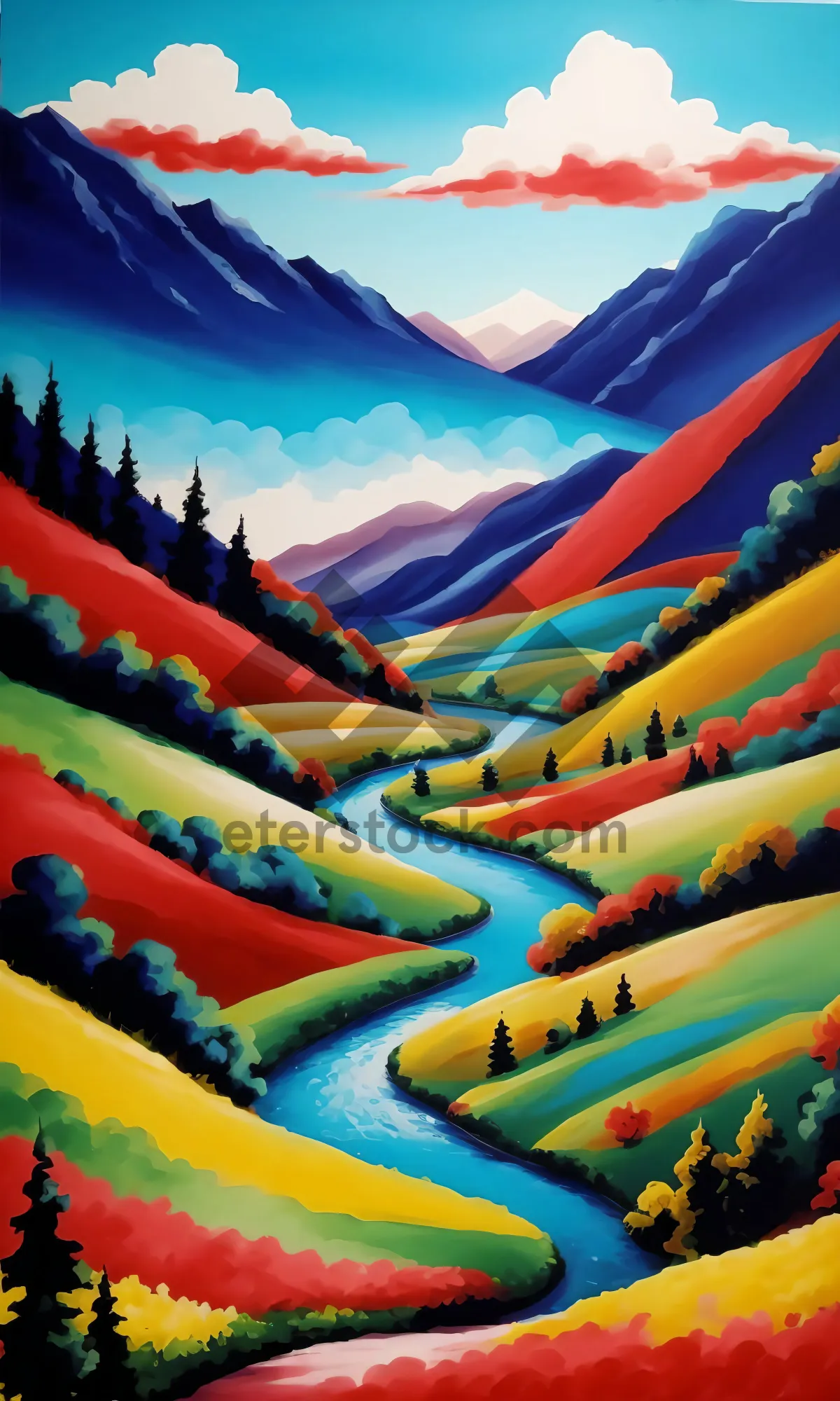 Picture of Colorful pencil rainbow drawing in bright office wood.