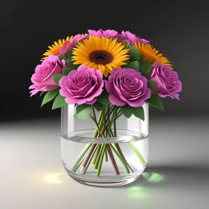 Vibrant Sunflower Bouquet in Colorful Vase