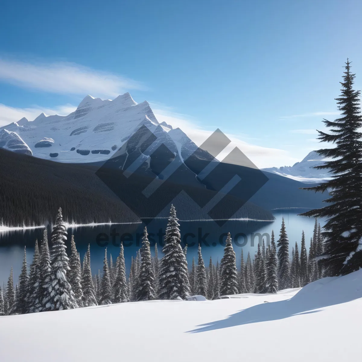 Picture of Majestic Winter Wonderland: Glacial Peaks and Ski Slopes in the Alps