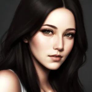 Beautiful brunette woman with a radiant smile