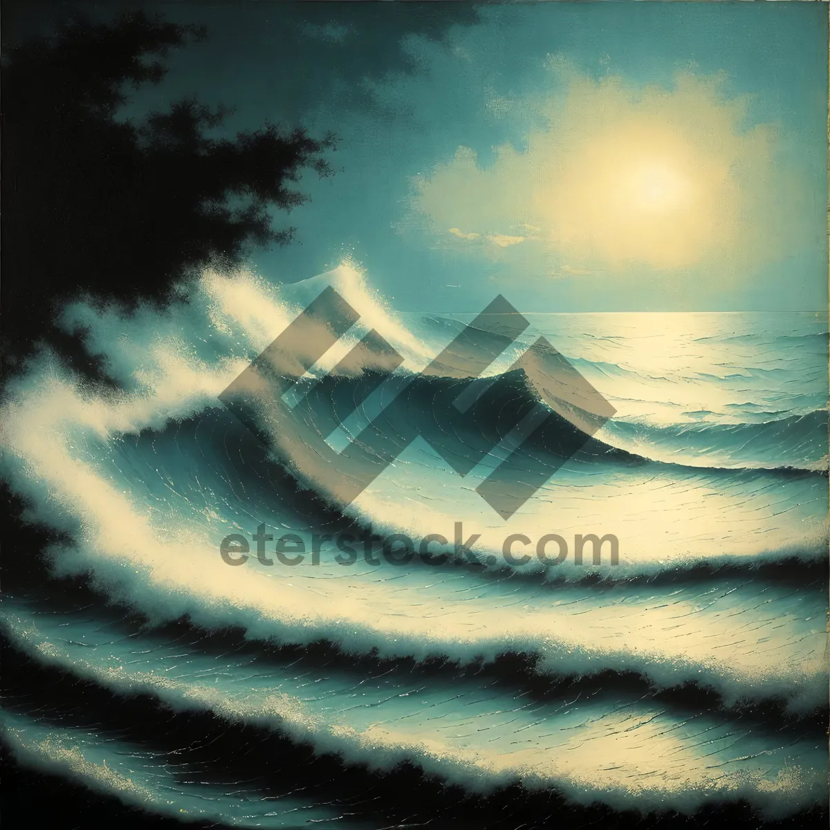 Picture of Digital Fractal Motion: Futuristic Wave Artwork