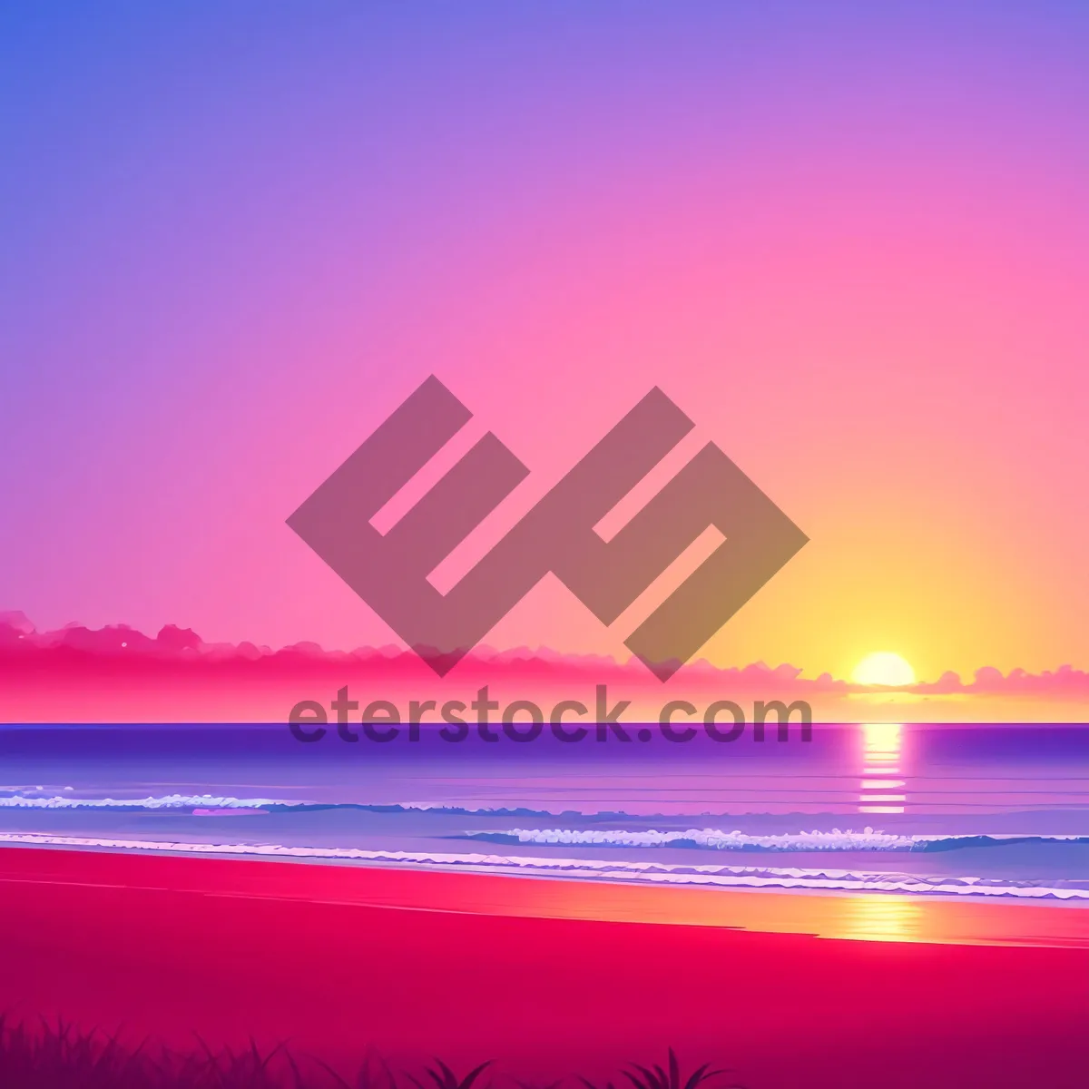 Picture of Serene Sunset Over Tropical Beach