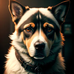 Adorable Border Collie Puppy Portrait in Studio