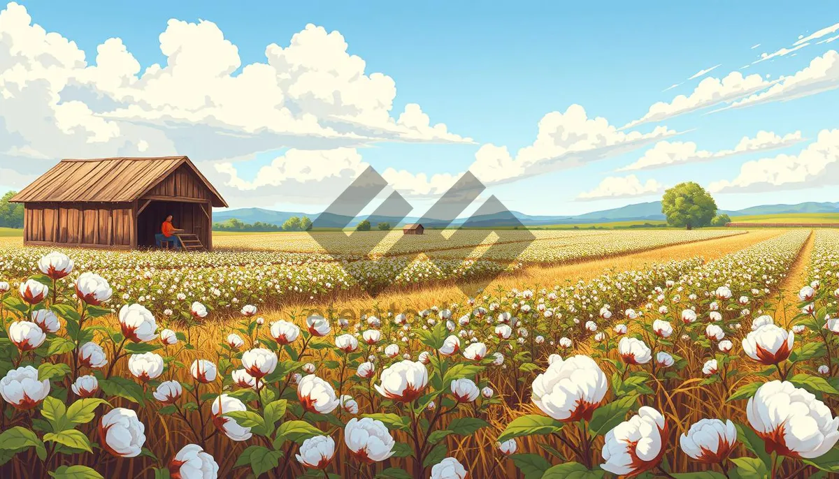 Picture of Summer Meadow Landscape with Tulip Flowers