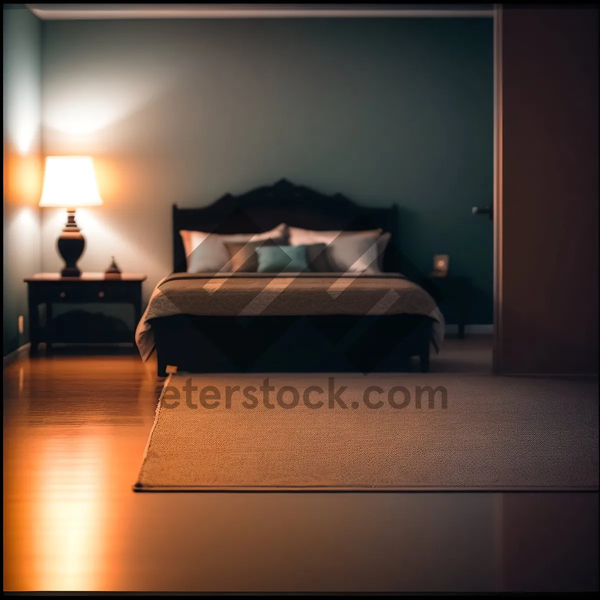 Picture of Modern Luxury Bedroom with Comfortable Bed and Cozy Decor