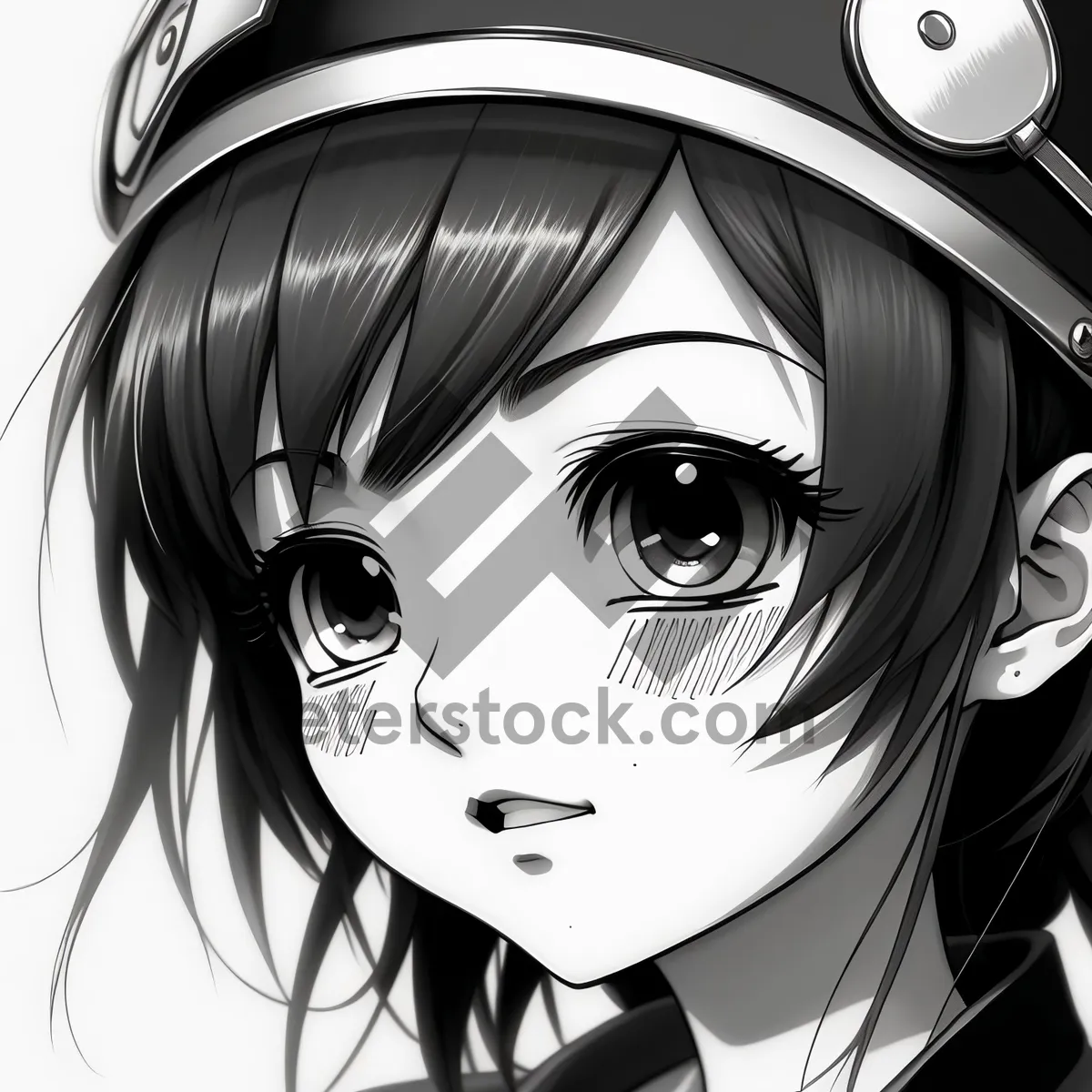 Picture of Artistic DJ broadcasting with expressive cartoon face