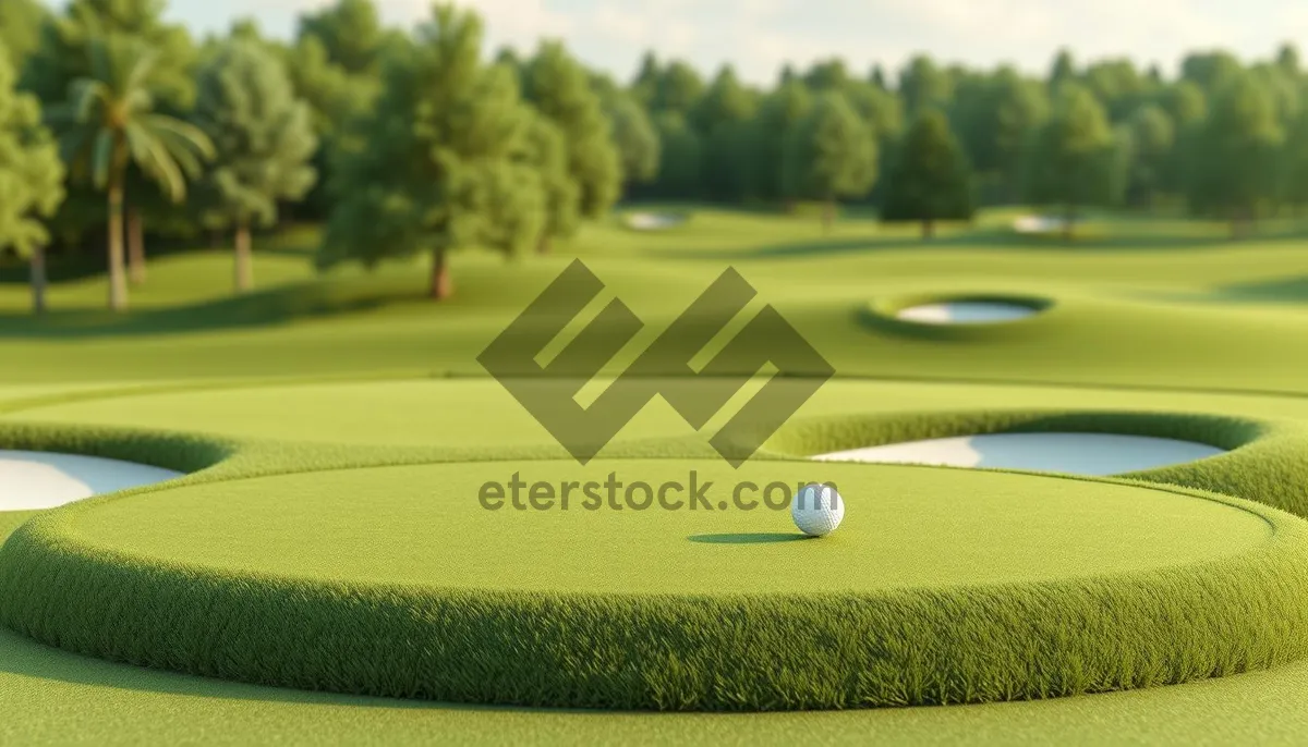 Picture of Golfer teeing off on a sunny golf course.