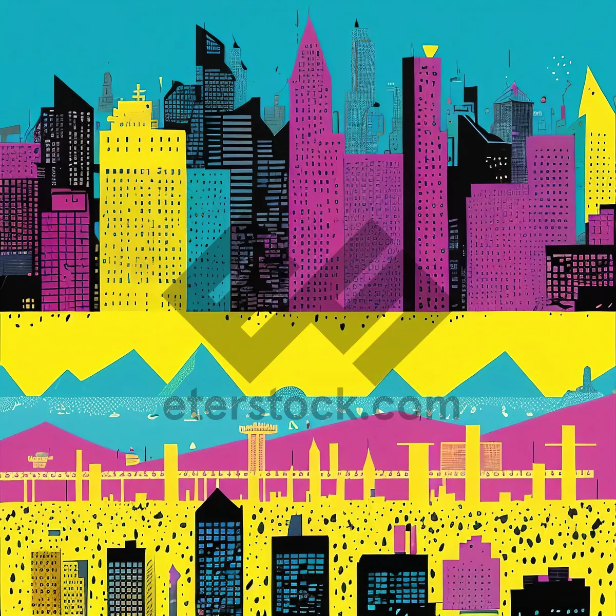 Picture of Urban Concept: Modern Abstract Cityscape Design