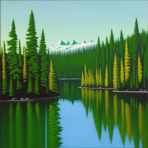 Serene Summer Scene: Reflections in a Forest Lake