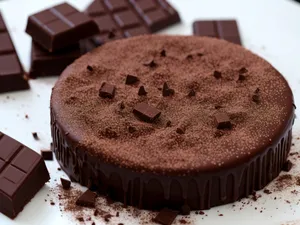 Delicious chocolate cake for breakfast