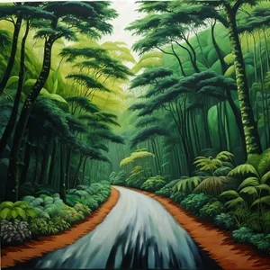 Lush Tropical Fern Forest Landscape