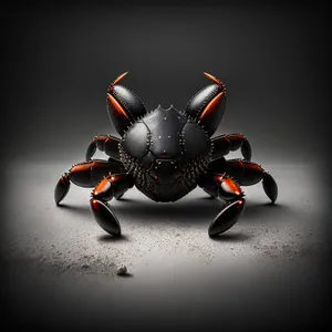 Fiery Beetle against Black Background