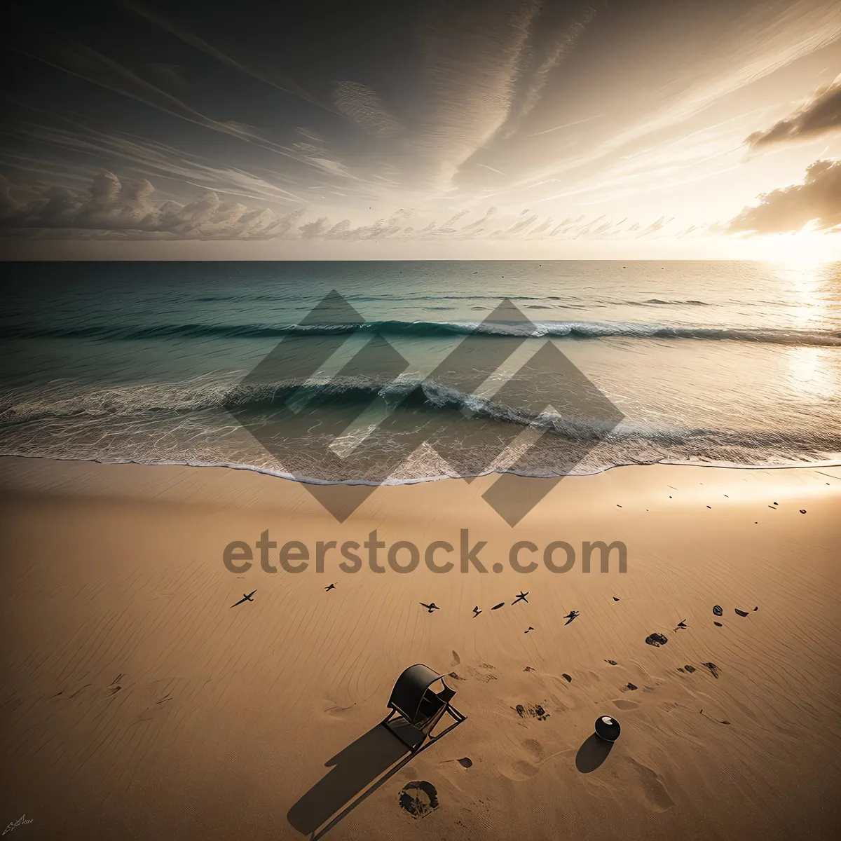 Picture of Tranquil Beach Sunset over Tropical Waters