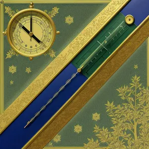 Vintage Analog Clock with Compass and Measuring Stick