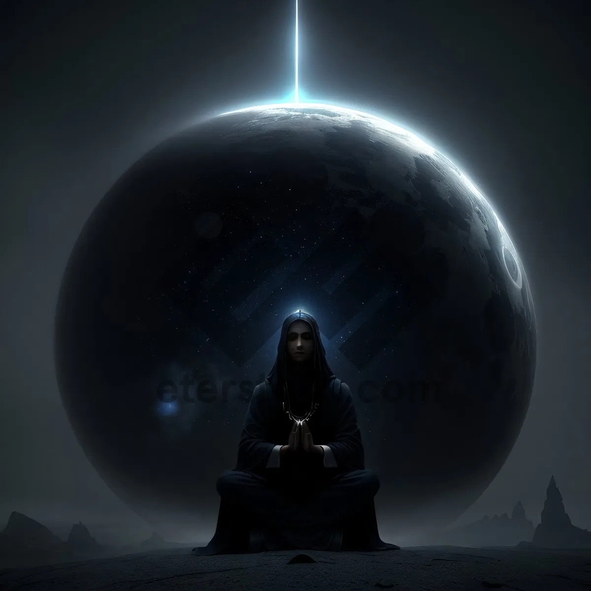Picture of Fantasy Moonlight Lamp Design in Space Concept