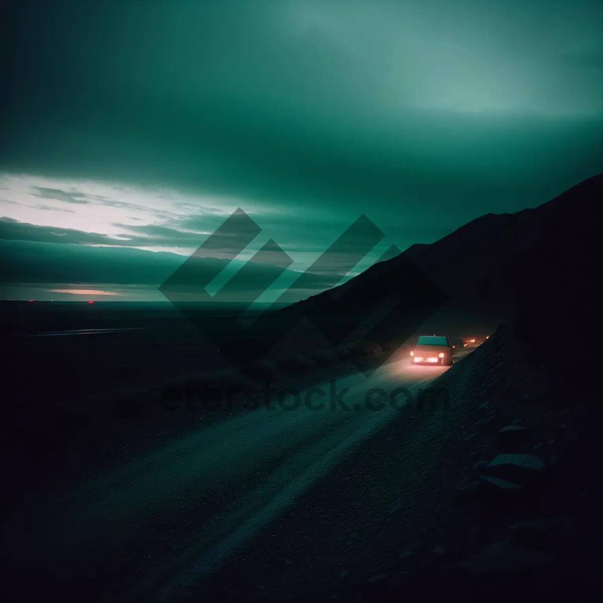 Picture of Sunset Horizon Over Rural Mountain Road