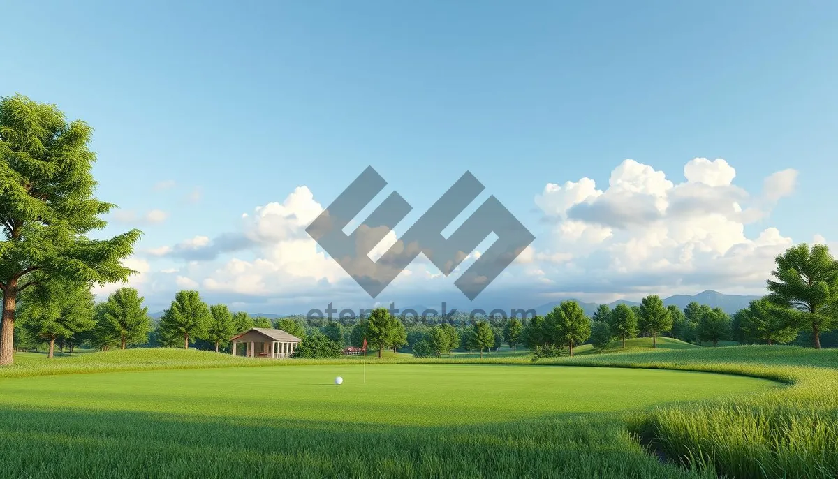 Picture of Sunlit Rice Field in Summer Landscape