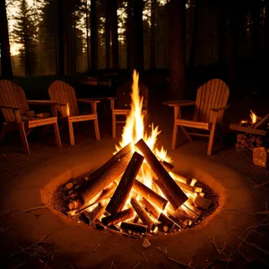 Nighttime Menorah Illuminates Fireplace