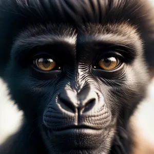 Eyes of the Primate King: Majestic Gibbon Portrait