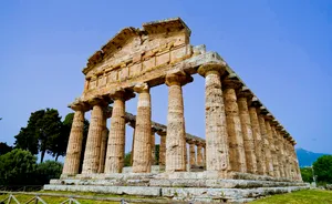 Ancient Roman Architecture with Columns and Ruins