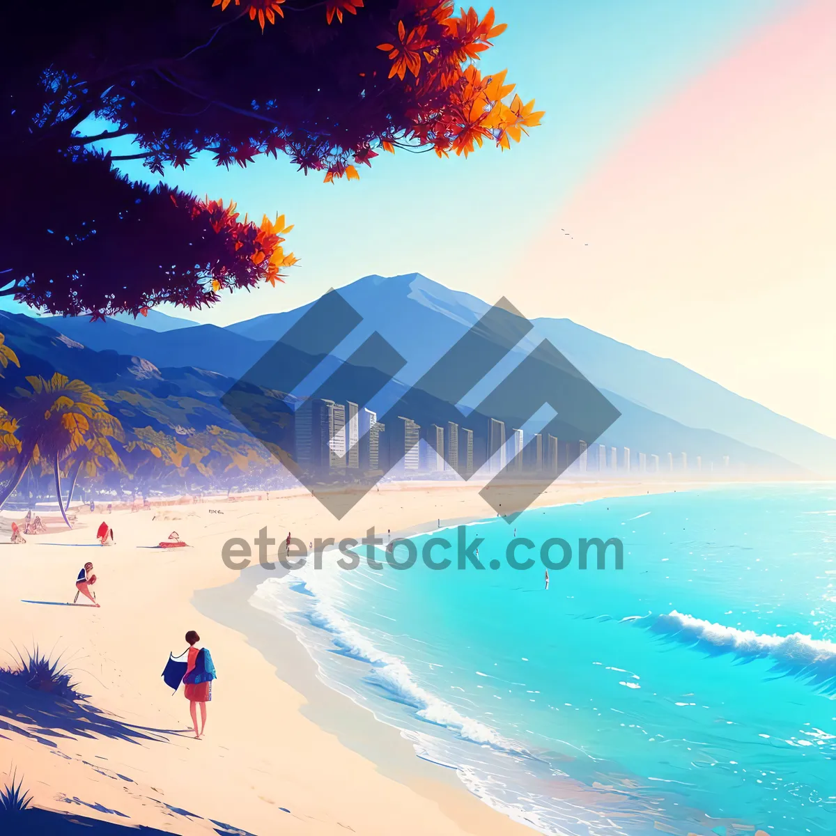 Picture of Tranquil Tropical Paradise with Turquoise Waters
