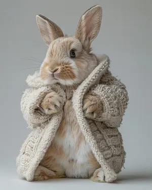 Adorable fluffy bunny with soft ears