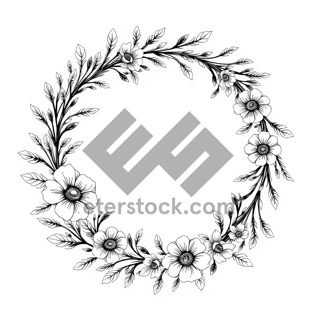Picture of Floral Silhouette Graphic Design Element