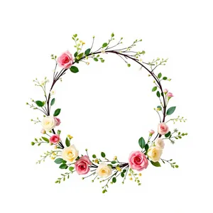 Floral design element with silhouette and swirls