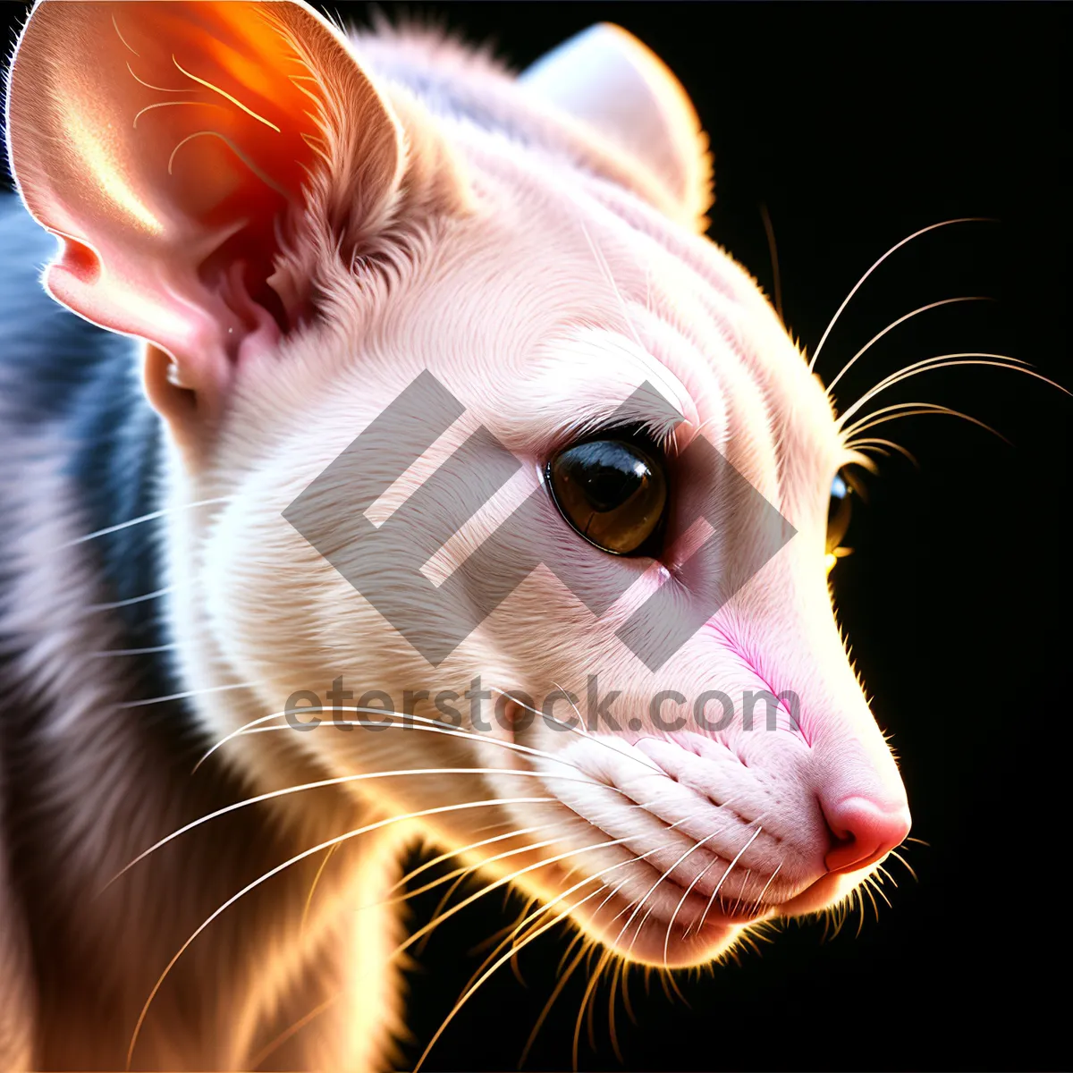 Picture of Adorable white tabby kitten with captivating eyes