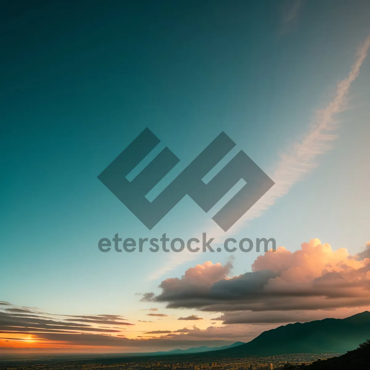 Picture of Vibrant Sunset Landscape with Clear Skies